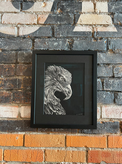 Eagle sgraffito drawing - HARTMAN